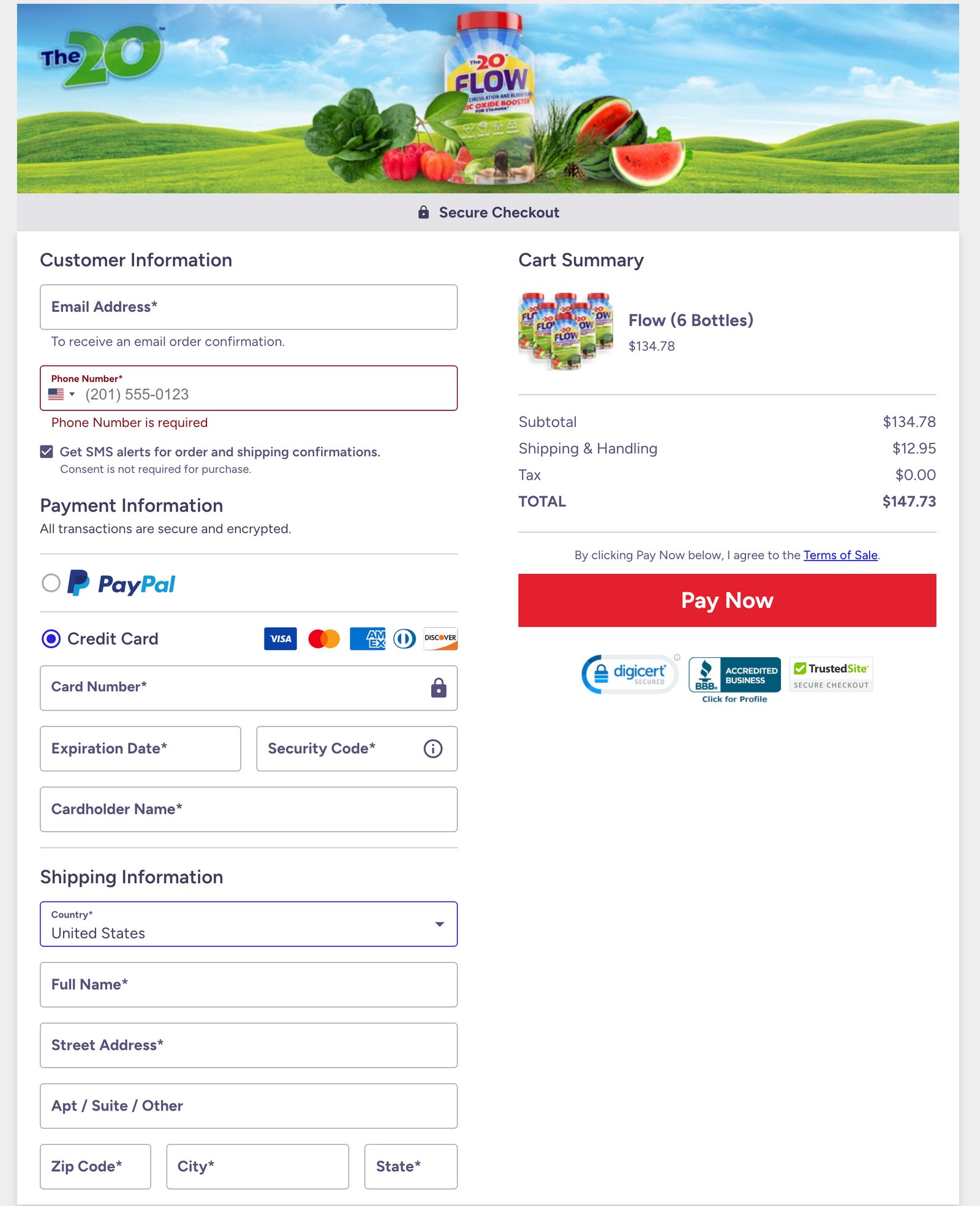 The 20 Flow Official Website Secure Order Page